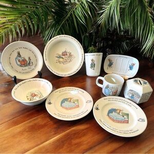 VINTAGE Wedgwood Peter Rabbit 9-Piece Dishware Set - Made in England